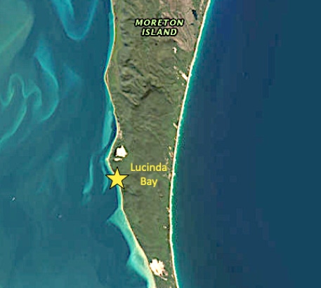 Map of Private Yacht Charter Destination: Lucinda Bay, Moreton Bay, Brisbane