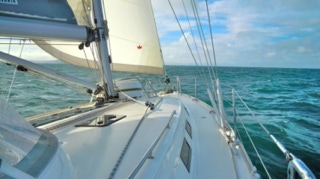 Sailing in Moreton Bay  on  Sailing Yacht Curlew Escape, available for private yacht charters on Moreton Bay, Brisbane.