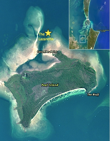 Map of the Lazarette private yacht charter destination, Peel Island