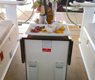 Lunch platters  on Sailing Yacht Curlew Escape, available for private yacht charters on Moreton Bay, Brisbane.