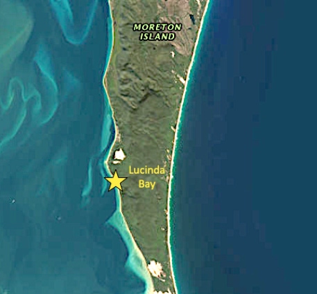 Map of Private Yacht Charter Destination: Lucinda Bay, Moreton Bay, Brisbane