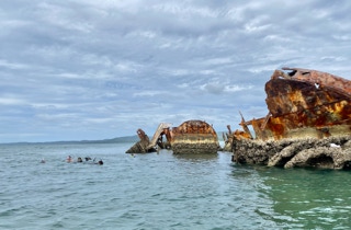 Snorkelling the wreck of the SS Platypus, Platypus Bay, Peel Island