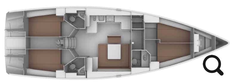 Floor plan for the lower deck.